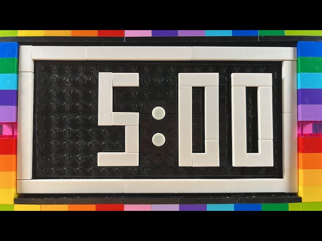 5 Minute Timer 4K LEGO Retro Clock Countdown Digital | LEGO Stop Motion | Five Mins